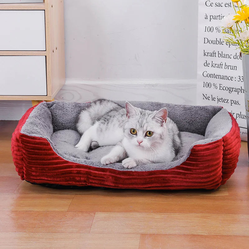 Plush Square Pet Bed Set