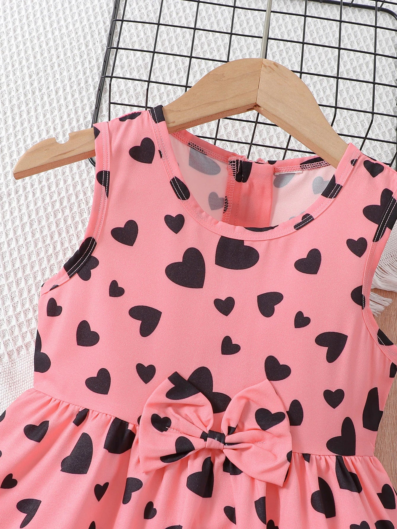 Toddler Girls' Love Heart Print Sleeveless Dress