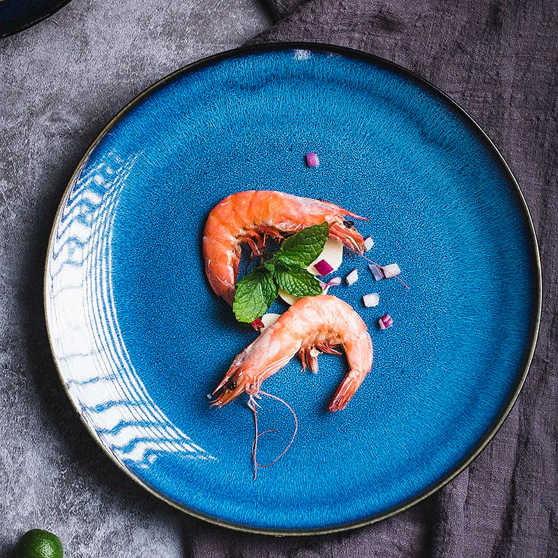 Blue Kiln Ceramic Dinner Plate Set