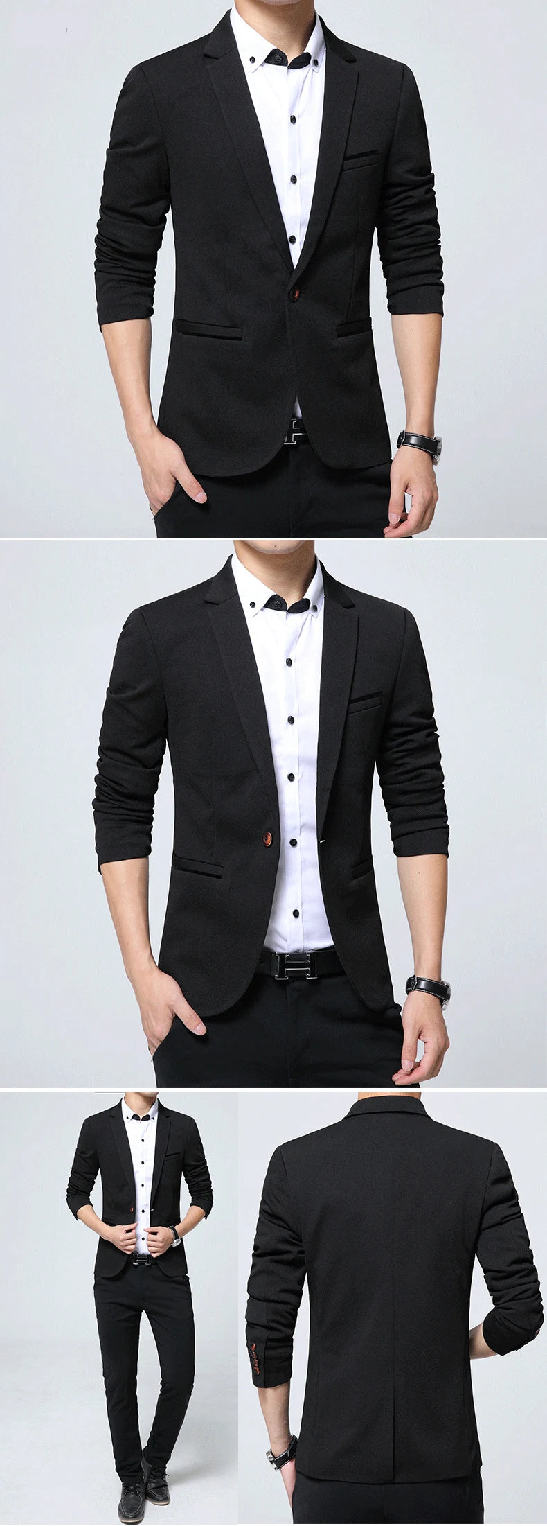 Blazer de costume léger et ajusté pour homme