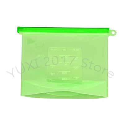 Auslaufsichere, wiederverwendbare Silikon-Aufbewahrungsbeutel für Lebensmittel