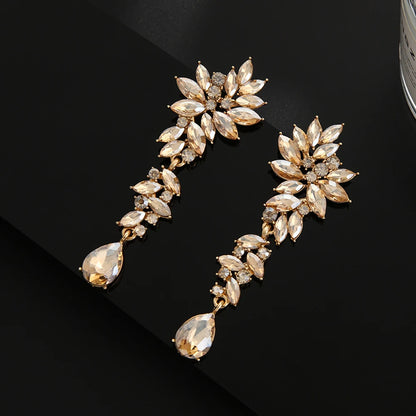 Kristallohrringe für Damen – Große Hängeohrringe für die Hochzeit 