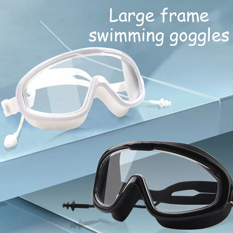 Schwimmbrille mit großem Rahmen aus Silikon