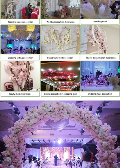Cerisier artificiel en soie, accessoire de mariage, décoration d'intérieur 