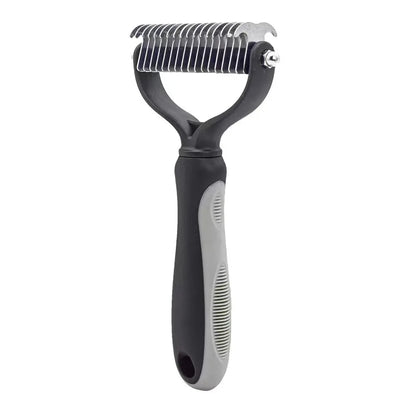 Brosse coupe-noeud double face en fourrure pour animaux de compagnie