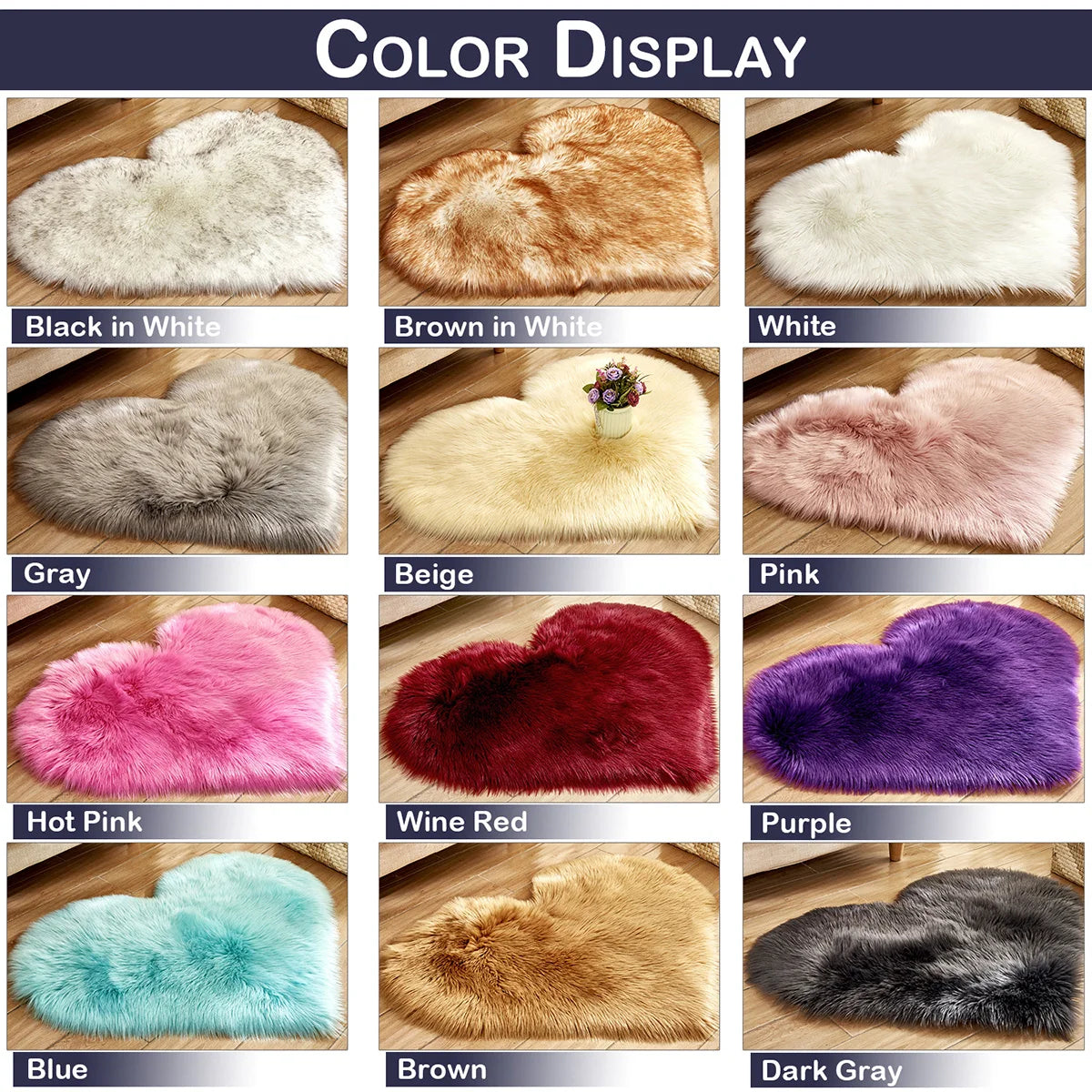 Faux Non Slip Bedroom Shaggy Mats