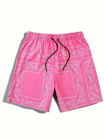 Lässige Strandshorts mit Paisleymuster für Herren