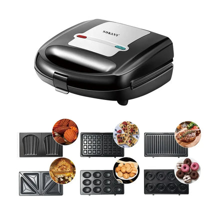 Electric Waffle Maker 6 In 1 Toaster Breakfast Machine
