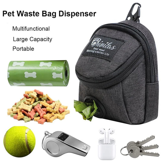 Sac de friandises portatif pour dressage de chiens avec distributeur