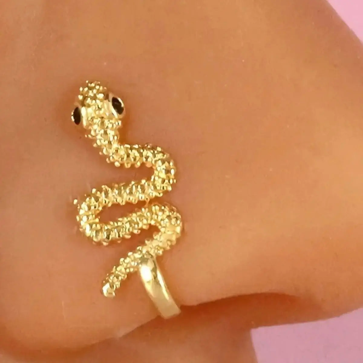 1 pince-nez en forme de U avec double breloque fleur et zircon 