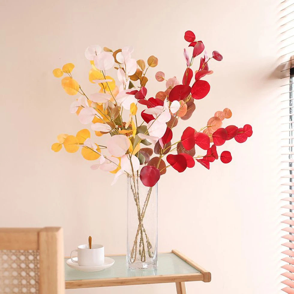 Feuillage d'eucalyptus artificiel et feuilles de dollar argenté de 92 m