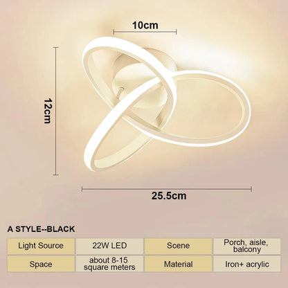 Plafonnier LED carré et double anneau