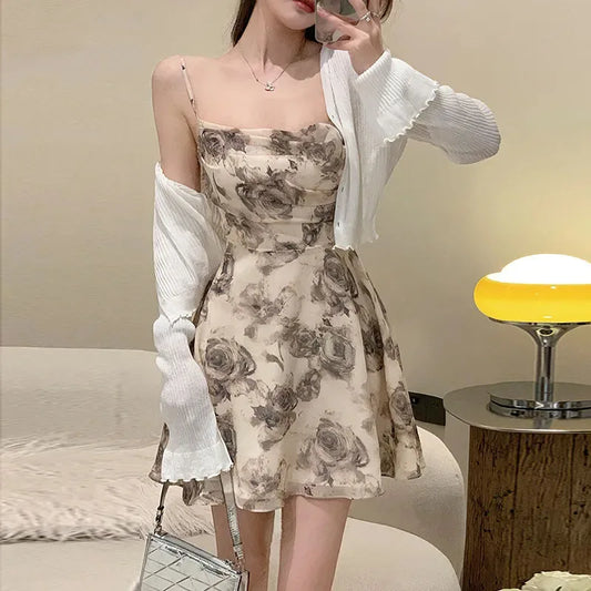 Sleeveless Chiffon Print Dress