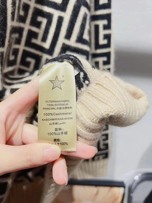 Women's Stand Collar Loose Fit Goat Wool Sweater