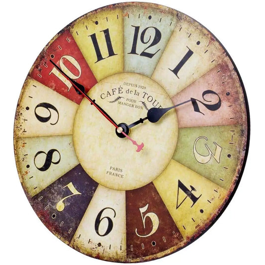 12-Inch Rustic Wood Wall Clock