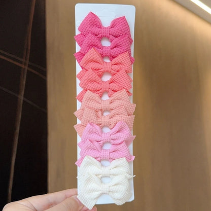 4-Piece Cotton Dot Printed Hair Clips Set