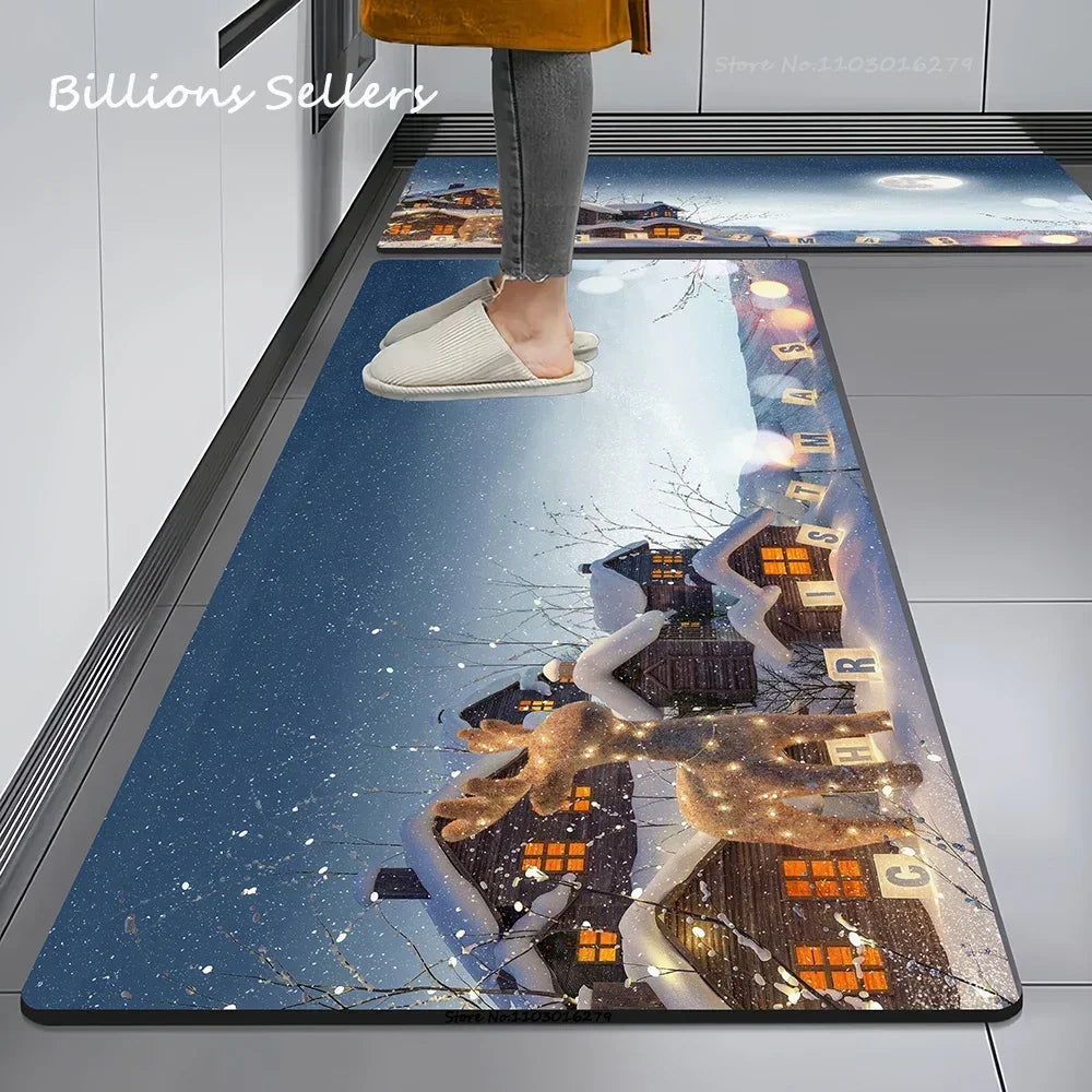 Christmas Themed Anti-Slip Kitchen & Home Floor Mats