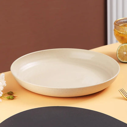Durable Wheat Straw Oval Fish Plate