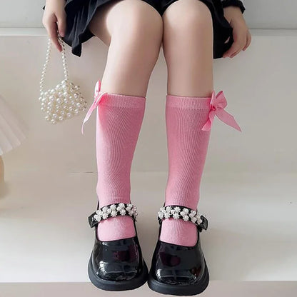 Nouveau Chaussettes hautes à nœud pour enfants