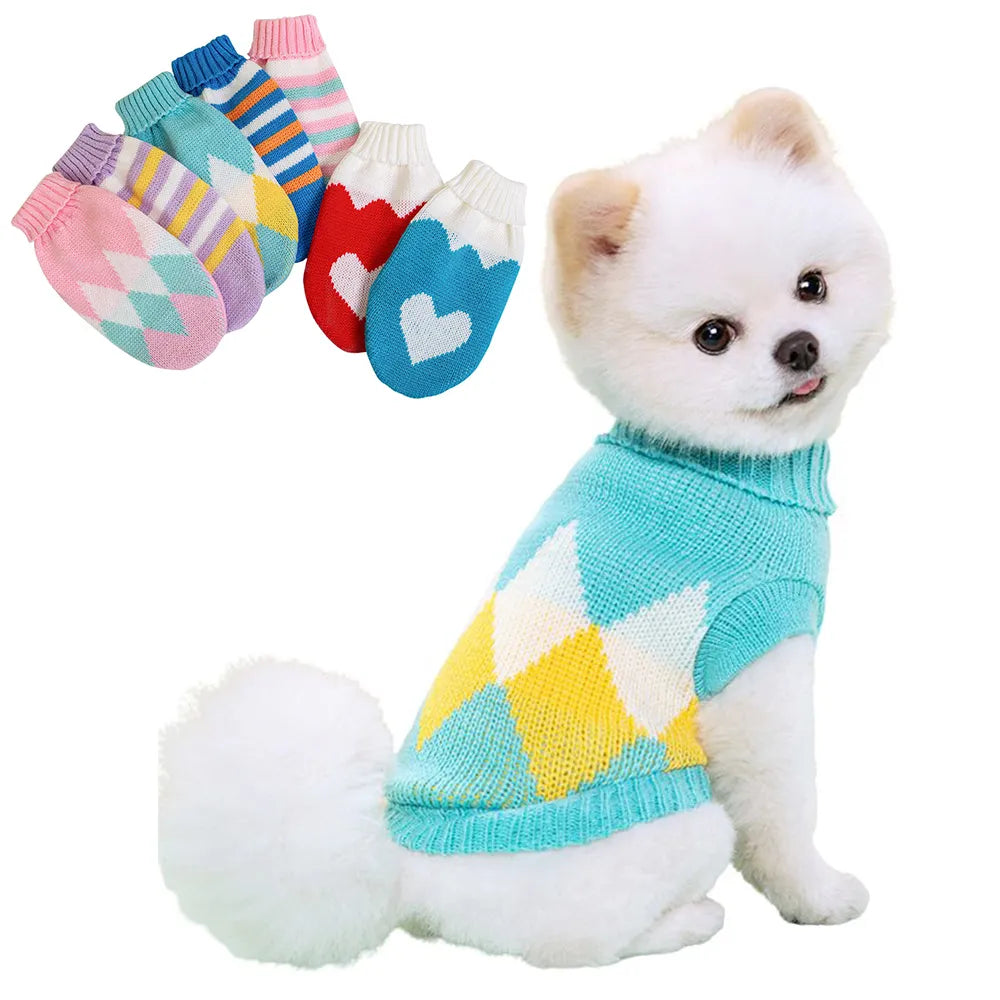 Dog Knitted Sweater - Dog Warm Clothes