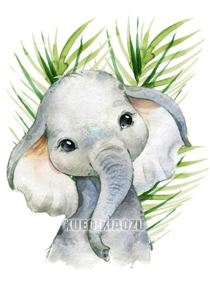 Peinture de dessin animé animal broderie diamant point de croix plante feuille