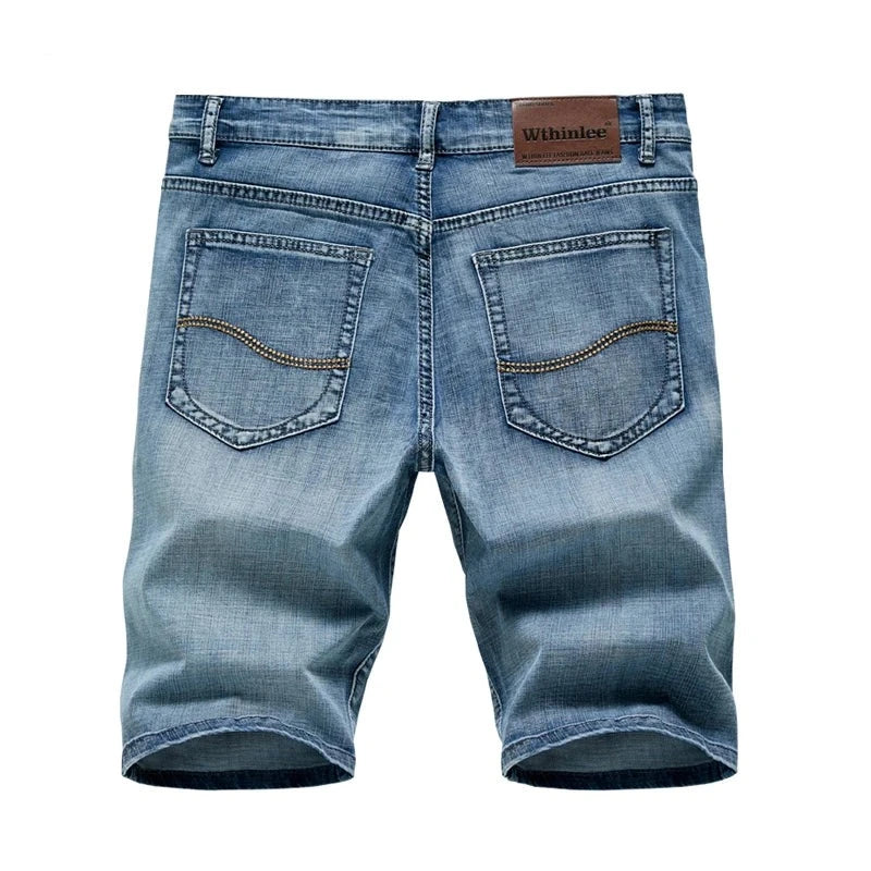 Dunkelblaue Stretch-Jeansshorts