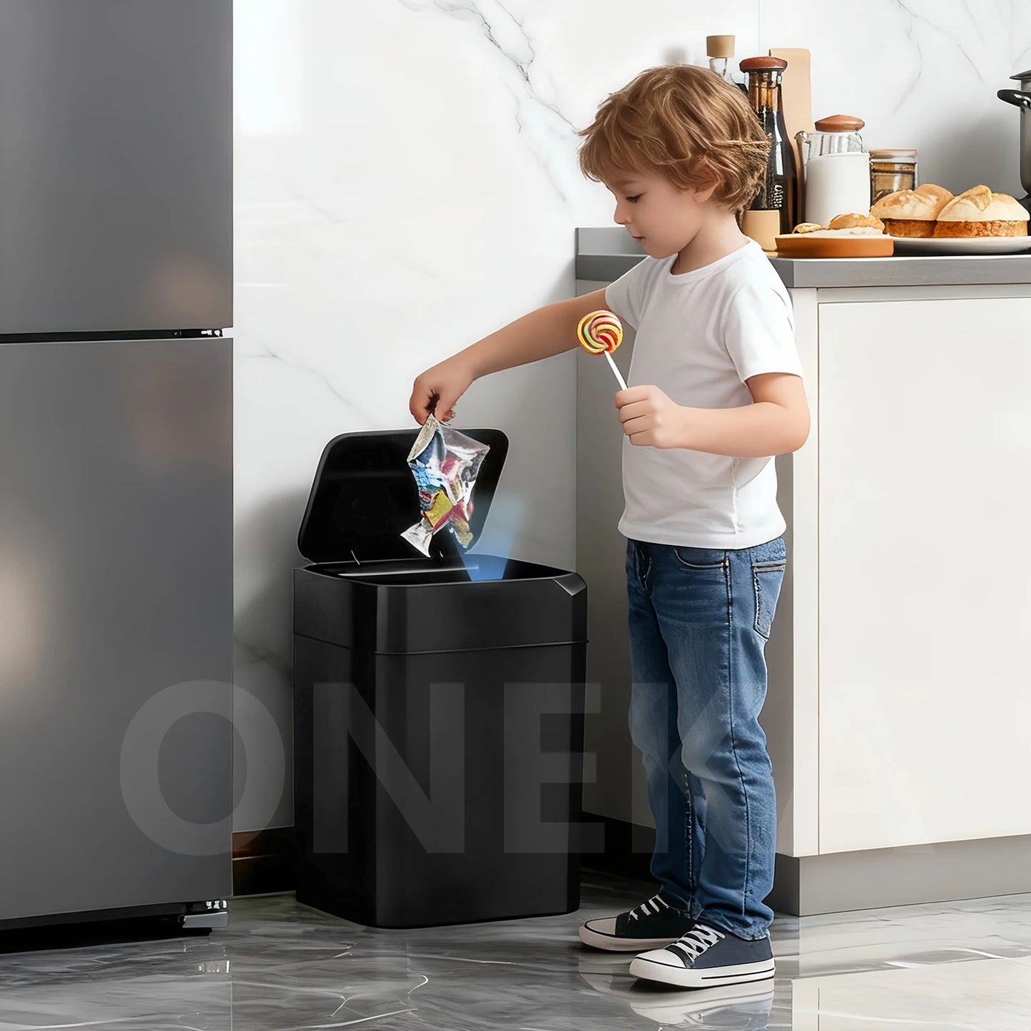 Touchless Motion Sensor Bathroom Trash Can