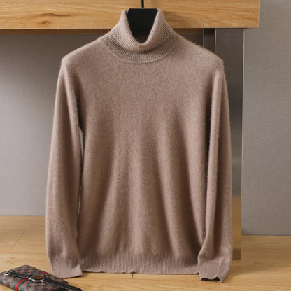 Pull ample à col roulé en tricot pour hommes