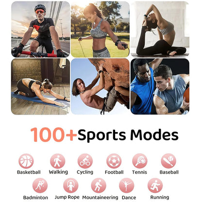 Unisex HD Touch Screen Sports Fitness Tracker Bluetooth Call Smartwatches