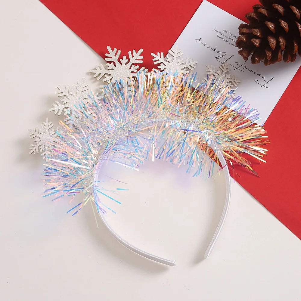 Children's White Snowflake Sequin Hair Hoop