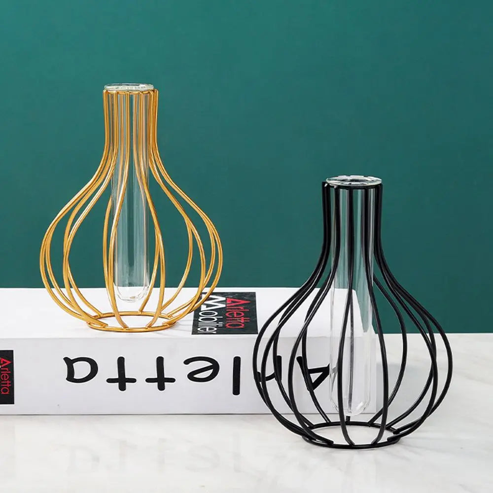 Vase en verre doré nordique moderne, décoration de maison