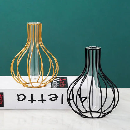 Vase en verre doré nordique moderne, décoration de maison