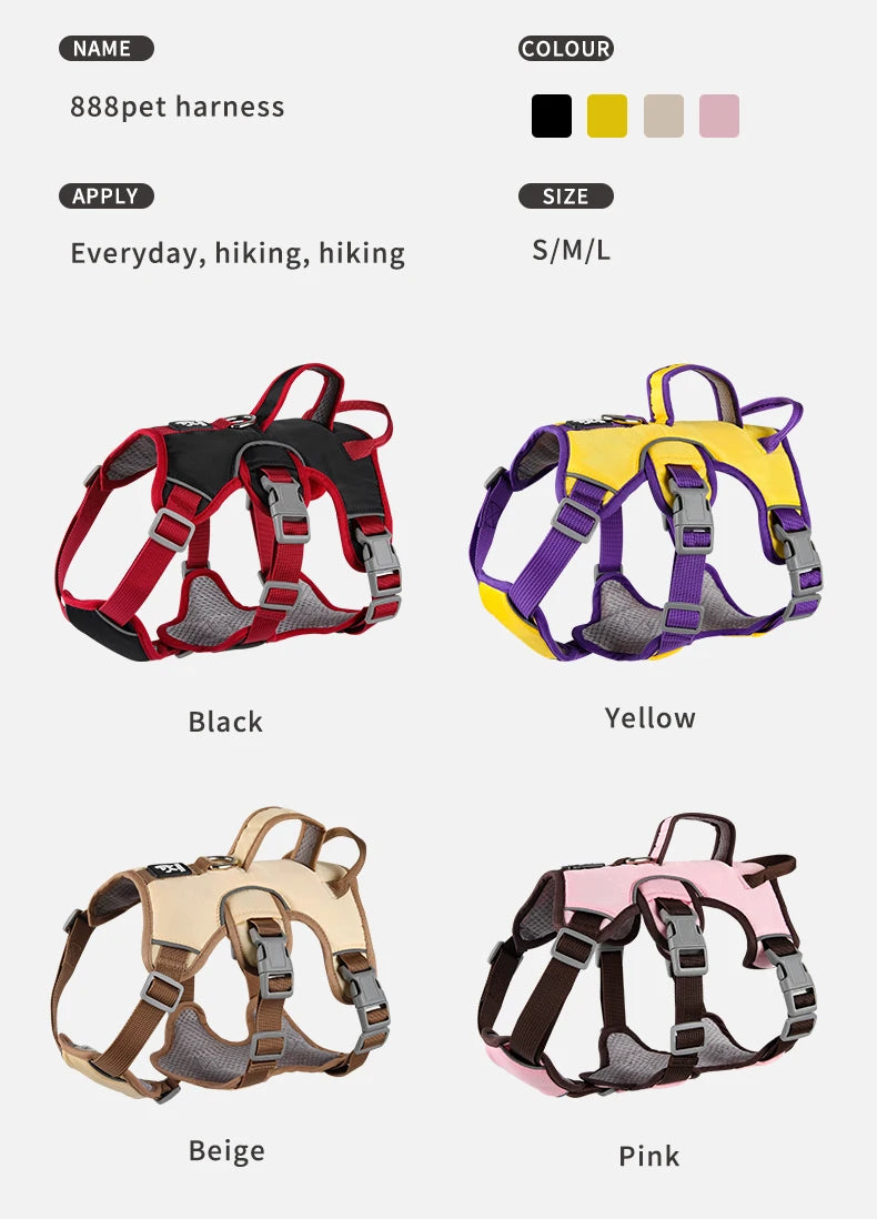 Pet Rainproof Bulldog Anti-slip Night Reflective Harnesses