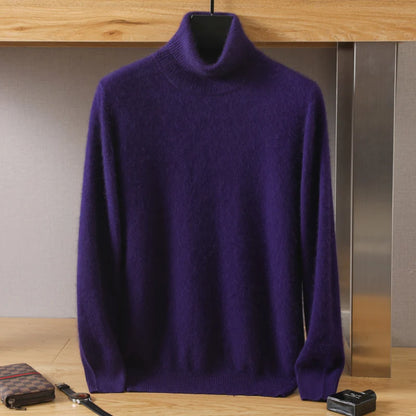 Pull ample à col roulé en tricot pour hommes