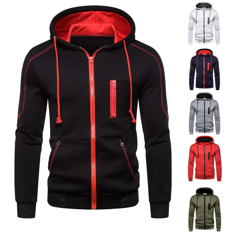 Men's Color Block Fleece Hoodie