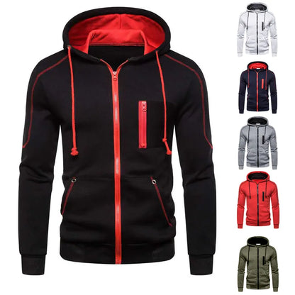 Farbblock-Fleece-Hoodie für Herren