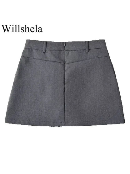 High Waist A-Line Mini Skirt