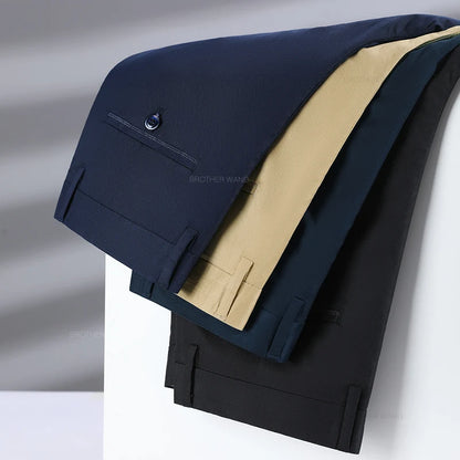 Pantalon d'attente élastique anti-rides doux pour hommes