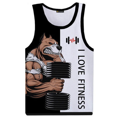 Men 3D Animal Print Sleeveless Tank Top