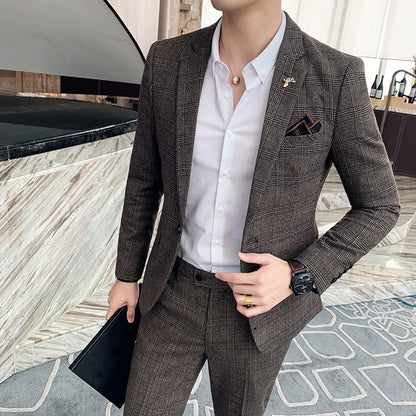 Men's Pure Leisure Plus Size Casual Suits Set