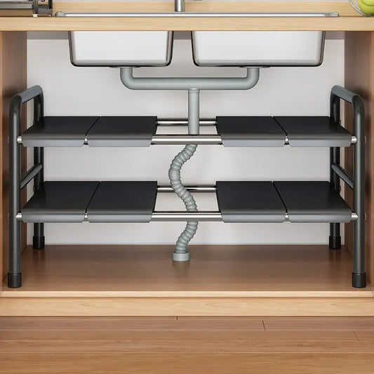 Expandable 2-Tier Under Sink Organizer Rack