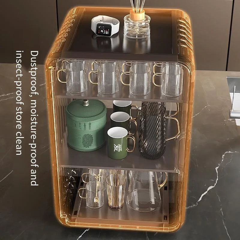 Support de rangement transparent anti-poussière pour tasses