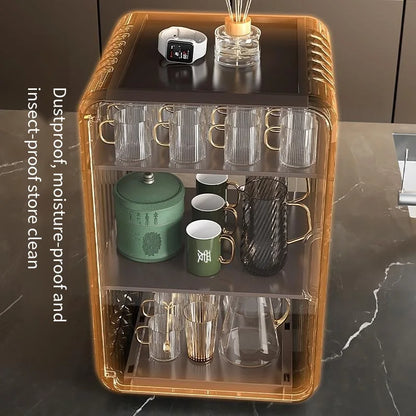 Support de rangement transparent anti-poussière pour tasses