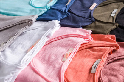 T-shirts à manches courtes et col en V pour homme en coton