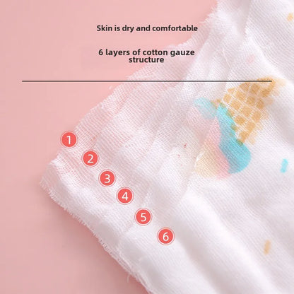 Serviette de bain tricotée en coton 6 couches pour bébé