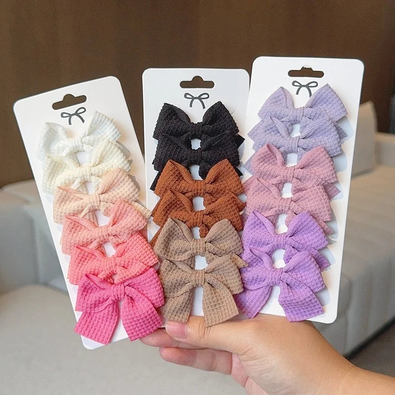 4-Piece Cotton Dot Printed Hair Clips Set