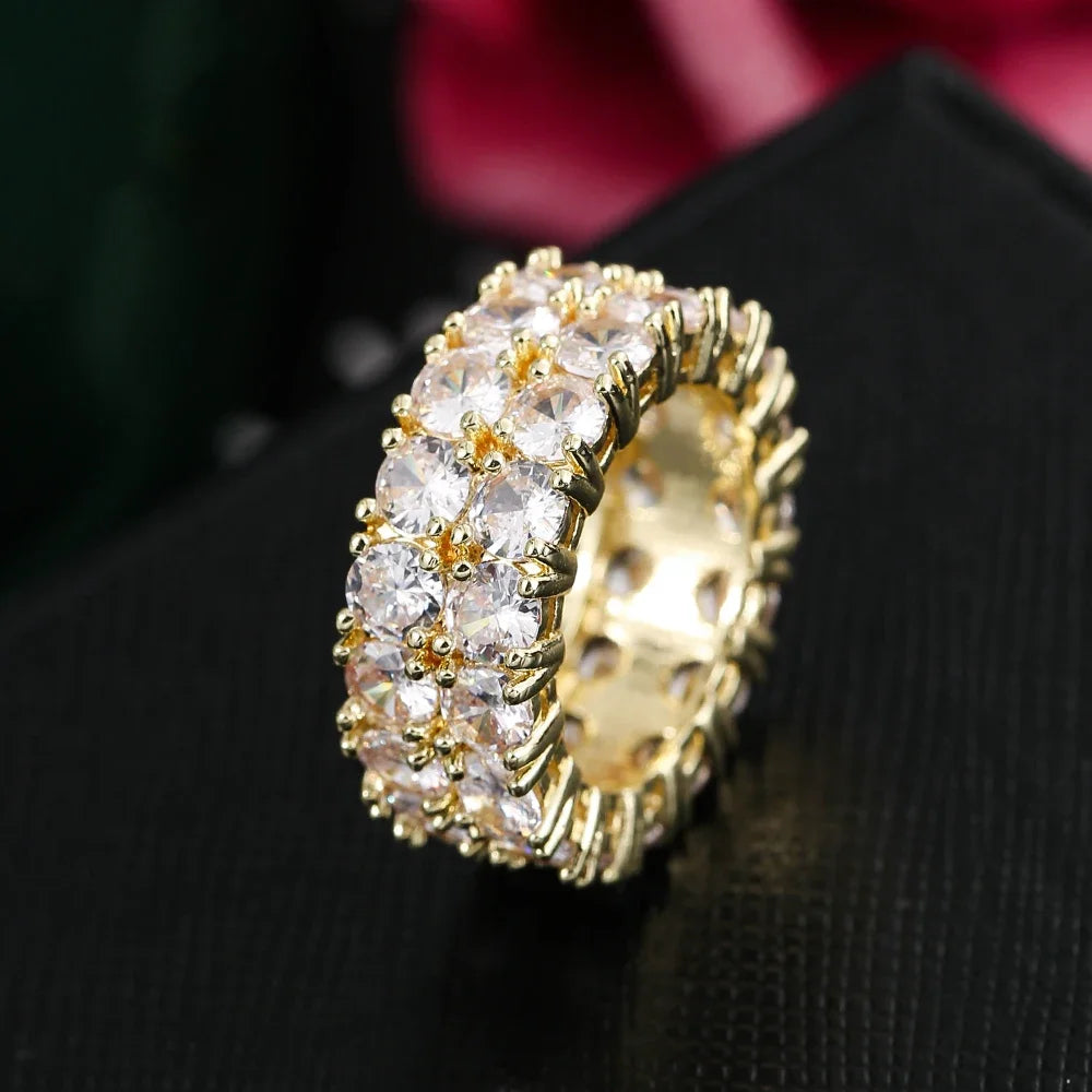 Quadratische Ringe mit Mikropavé und CZ für Damen