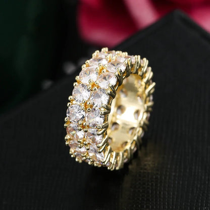 Quadratische Ringe mit Mikropavé und CZ für Damen