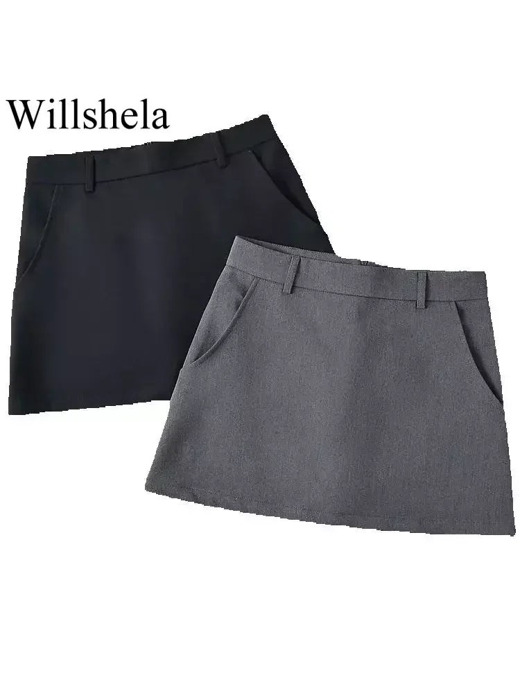 High Waist A-Line Mini Skirt