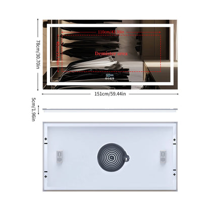 Large Backlit Vanity Mirror for Bathroom